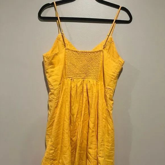 American Eagle Outfitters Sunlit Yellow Buttoned Mini Dress - Picture 4 of 10